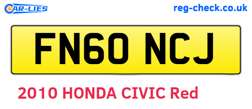 FN60NCJ are the vehicle registration plates.