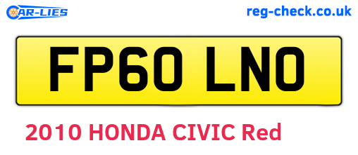 FP60LNO are the vehicle registration plates.