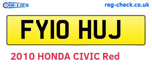 FY10HUJ are the vehicle registration plates.