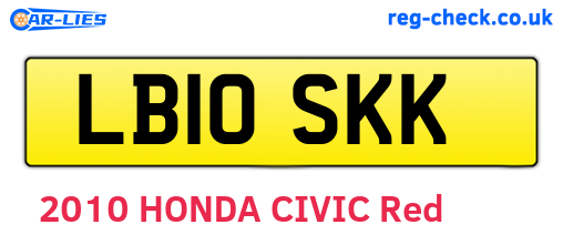 LB10SKK are the vehicle registration plates.