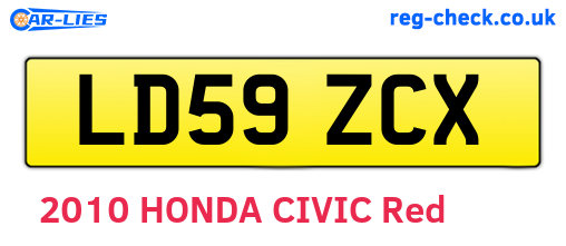 LD59ZCX are the vehicle registration plates.