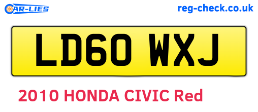 LD60WXJ are the vehicle registration plates.