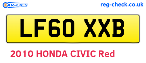 LF60XXB are the vehicle registration plates.