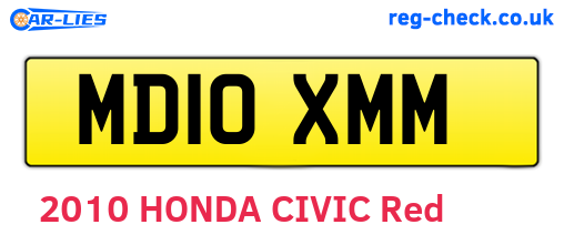 MD10XMM are the vehicle registration plates.