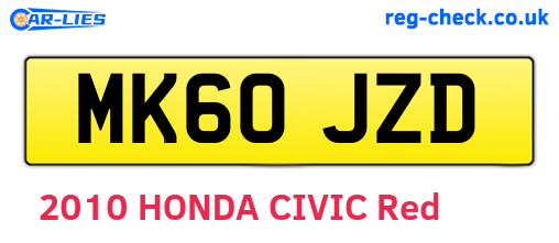 MK60JZD are the vehicle registration plates.