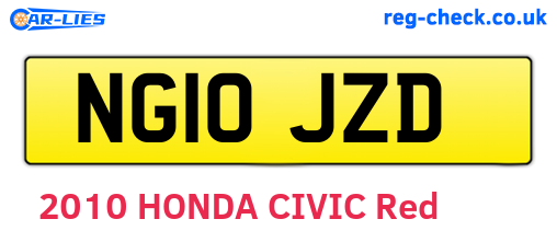 NG10JZD are the vehicle registration plates.