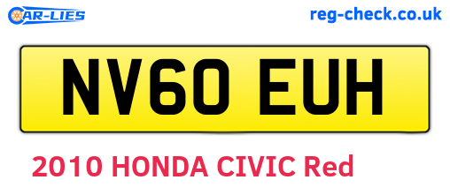 NV60EUH are the vehicle registration plates.
