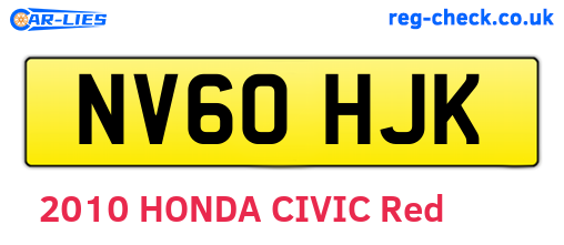 NV60HJK are the vehicle registration plates.