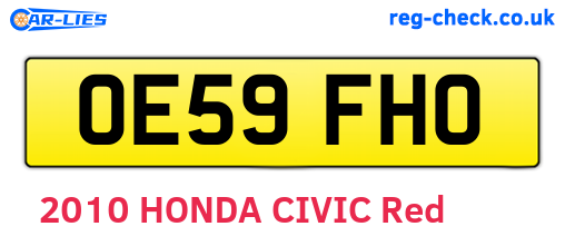OE59FHO are the vehicle registration plates.