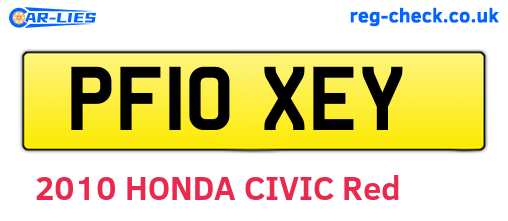 PF10XEY are the vehicle registration plates.