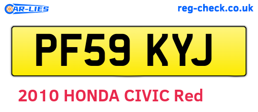 PF59KYJ are the vehicle registration plates.