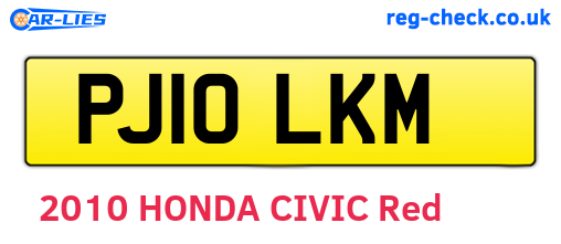 PJ10LKM are the vehicle registration plates.
