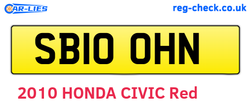 SB10OHN are the vehicle registration plates.