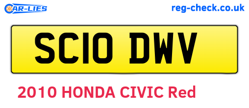 SC10DWV are the vehicle registration plates.