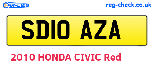 SD10AZA are the vehicle registration plates.