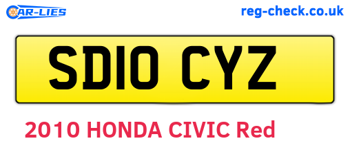 SD10CYZ are the vehicle registration plates.