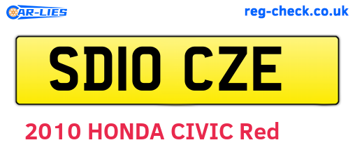 SD10CZE are the vehicle registration plates.