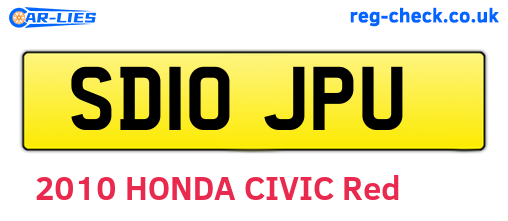 SD10JPU are the vehicle registration plates.