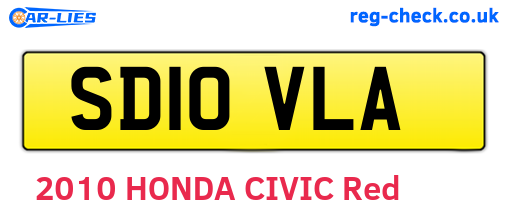 SD10VLA are the vehicle registration plates.