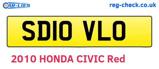SD10VLO are the vehicle registration plates.