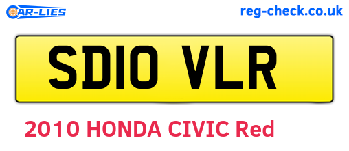 SD10VLR are the vehicle registration plates.