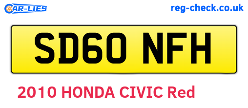 SD60NFH are the vehicle registration plates.