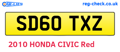 SD60TXZ are the vehicle registration plates.