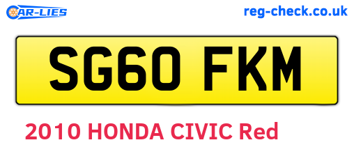 SG60FKM are the vehicle registration plates.
