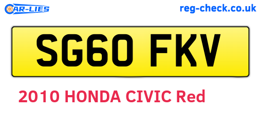 SG60FKV are the vehicle registration plates.
