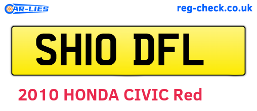 SH10DFL are the vehicle registration plates.