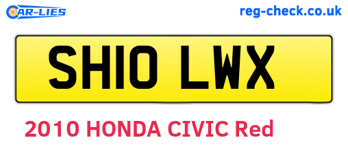 SH10LWX are the vehicle registration plates.