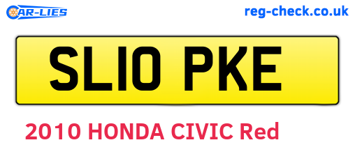 SL10PKE are the vehicle registration plates.