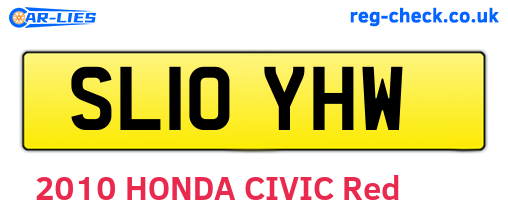 SL10YHW are the vehicle registration plates.
