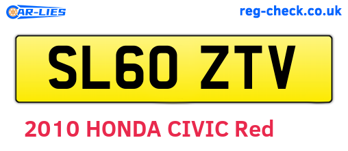SL60ZTV are the vehicle registration plates.