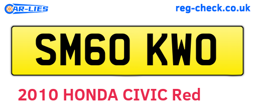 SM60KWO are the vehicle registration plates.