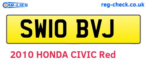 SW10BVJ are the vehicle registration plates.