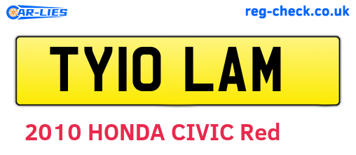 TY10LAM are the vehicle registration plates.