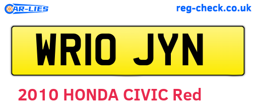 WR10JYN are the vehicle registration plates.