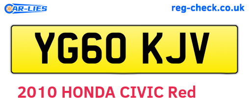 YG60KJV are the vehicle registration plates.