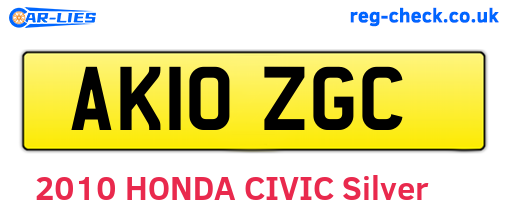 AK10ZGC are the vehicle registration plates.