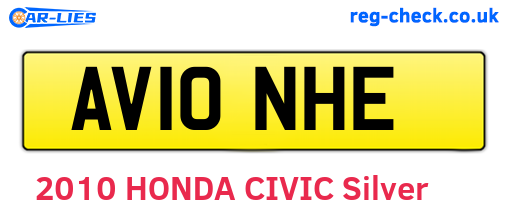 AV10NHE are the vehicle registration plates.