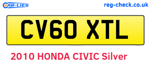 CV60XTL are the vehicle registration plates.