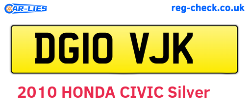 DG10VJK are the vehicle registration plates.