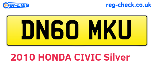 DN60MKU are the vehicle registration plates.