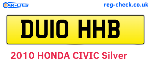 DU10HHB are the vehicle registration plates.