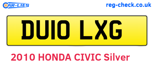 DU10LXG are the vehicle registration plates.