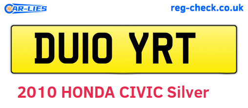 DU10YRT are the vehicle registration plates.