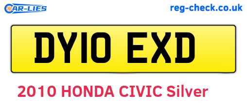 DY10EXD are the vehicle registration plates.