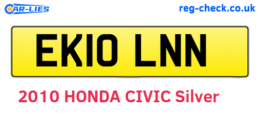 EK10LNN are the vehicle registration plates.