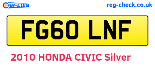 FG60LNF are the vehicle registration plates.